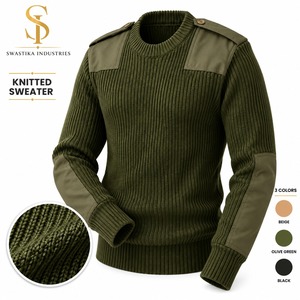 Suéteres Personalizados de Alta Calidad para Invierno, Transpirables, de Color Sólido, Tejidos, 100% Lana, con Logotipo Frontal - Product Image 4