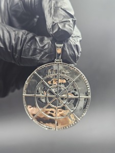 Pendentif Horloge en Argent 925 avec Moissanite et Strass en Cristal, Thème Hip-Hop, Bijou Unisexe Tendance - Le Temps Est de l'Argent - Product Image 2