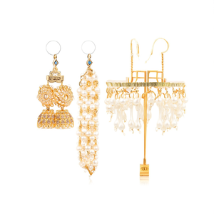 Kempu Sunflower Chandelier Earrings-Trendy Zircon and Pearl Charm Earrings - Product Image 2