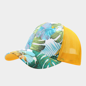Floral Print Baseball Cap Unisex Casual <b>Hat</b> <b>Summer</b> Breathable 100% Polyester Digital Printing Adjustable Beach Style - Product Image 2