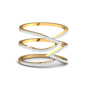 Women's Yellow Gold Diamond <b>Eternity</b> Band <b>Ring</b> Geometric Luxury Fine Jewelry - Product Image 2