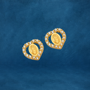 Pendientes Personalizables de Latón Chapado en Oro Antiguo con la Virgen María para Mujer, Accesorio de Moda, Estilo Clásico, Aniversario Cristiano - Product Image 2