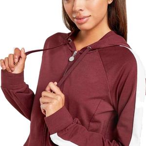 2025 Brand New Arrivals <b>Women</b> Sports Jogging Wear Full Zip Fitted Two-Piece Embroidered Button 100% Cotton <b>Fleece</b> <b>Jogger</b> 2pcs - Product Image 3