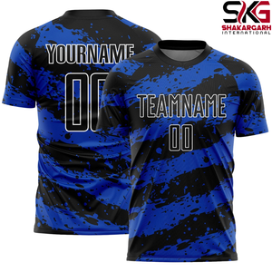 Maillot de football personnalisé rouge et noir effet éclaboussures, 100 % polyester, manches courtes, uniforme d'équipe, séchage rapide, tenue de match - Product Image 5