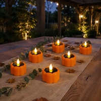 Bougie LED sans flamme à énergie solaire en forme de citrouille d'Halloween avec effet de flamme vacillante pour la décoration extérieure de jardin, de patio et de table de fête