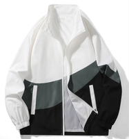 Veste coupe-vent pour homme en gros, mode décontractée, logo personnalisé, coupe ajustée, imperméable, vêtements de sport d'extérieur pour homme