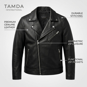 Men's Custom <b>Leather</b> Jacket | <b>High</b> Grade Breathable Stylish <b>Top</b> Demanded Clothing Manufacturer - Product Image 5