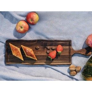Bandeja Rectangular de Madera de Nogal de Alta Calidad para Servir Alimentos, Filetes, Pasta, Bocadillos, Bandeja Rústica para Servir, Vajilla de Cocina al por Mayor - Product Image 3