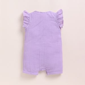 Lavender Haze Organic Muslin Half Romper Premium Quality Baby Clothing - Product Image 2
