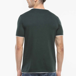 100% Cotton O-Neck Short Sleeve Regular Fit Solid Eco-Friendly Casual Men's Knitted T-Shirt 240 Grams Custom Front <b>Logo</b> - Product Image 5