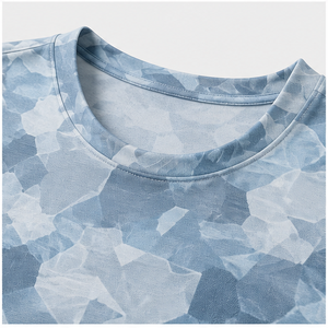 Custom Glacier <b>Blue</b> Crystal Chip Camouflage Print <b>Mens</b> Short Sleeve Crew Neck T-<b>Shirt</b> MTS-CAMO-0021 - Product Image 6