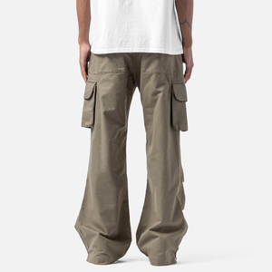 Pantalones Cargo Unisex de Talla Grande, de Tejido Grueso, Pierna Ancha, con Bolsillos, Corte Holgado, Cintura Elástica, para Correr y Uso Casual - Product Image 3