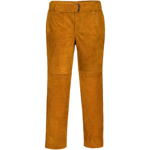 Pantalon de soudeur en cuir résistant à la chaleur et aux flammes, protection des jambes en cuir croûte, robuste, pour pompiers et soudeurs de construction - Product Image 6