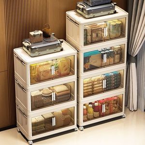 19.69\" Side Wide Folding <b>Storage</b> Cabinet 3 Tiers 11.81\" 31.1\" Collapsible <b>Storage</b> Bins Magnetic Door <b>Clothes</b> Organiser - Product Image 6