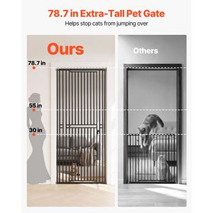 Cancelletto per Animali Domestici Extra Alto 72,9-86,4 cm, Larghezza Regolabile, per Gatti e Cani, Altezza 199,9 cm, Kit di Montaggio a Pressione in Metallo, Kit di Montaggio a Parete Incluso - Product Image 2