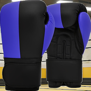Color Block Boxing Gloves Training Punching Gloves <b>Velcro</b> Wrist Wrap Kickboxing Gear for Gym Sports - Product Image 5