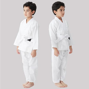 Uniforme de Karate para Niños, Blanco, de una Pieza, Transpirable, de Algodón Elástico, Unisex, Ropa de Artes Marciales, Logotipo Frontal, Alta Calidad - Product Image 3