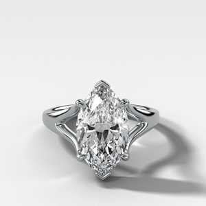 Anillo de Compromiso de Oro de 14k y Plata 925 con Diamante Cultivado en Laboratorio de Corte Marquesa de 3.00ct, Solitario Escultural, Banda Nupcial, Fabricación al por Mayor - Product Image 3