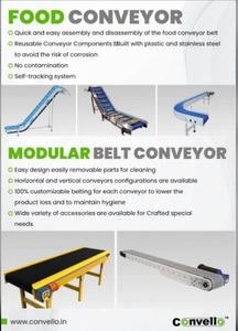 Transportador de Banda Modular Curva de Grado Alimenticio, Transportador de Cadena de Superficie Plana con Velocidad Ajustable para Línea de Empaquetado de Panadería y Bebidas - Product Image 2