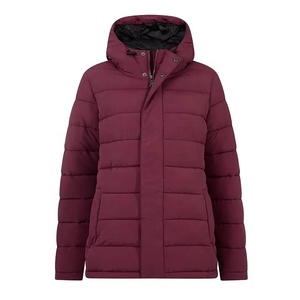 Chaqueta acolchada para mujer con capucha y cremallera, abrigo de invierno impermeable y cortavientos, ropa exterior informal, chaqueta acolchada tipo burbuja para mujer. - Product Image 2