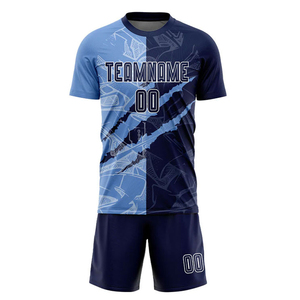 Hot Selling Unisex Soccer Wear Customizable Heat-transfer Printed 100% Polyester Kits Clothing Logo Wholesale Price Cheap - Product Image 3