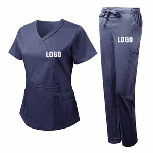 Best Quality <b>Doctors</b> and Nursing Uniform <b>Sets</b> Medical Hospital Uniforms scrubs uniforms <b>sets</b> Stand Collar Short Sleeve Scrubs - Product Image 5
