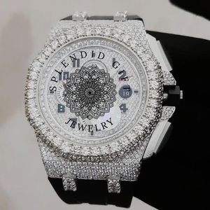 Reloj de Diamantes de Lujo Splendid Gift Jewelry, 28 mm, Caja de Plata con Moissanita, Movimiento Analógico de Cuarzo ETA, Cristal de Zafiro, Cierre Oculto - Product Image 5