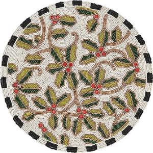 Blue Floral Embroidery Glass Seed <b>Beaded</b> <b>Placemat</b> For Parties Wedding Aesthetic Centrepiece Home Dining Coffee Ethnic Table Mat - Product Image 5