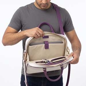 Sac messager pour ordinateur portable en cuir pour homme, sacoche pour ordinateur portable en cuir pour homme avec fermeture éclair, sac pour ordinateur portable de bureau en cuir haut de gamme pour homme - Product Image 4
