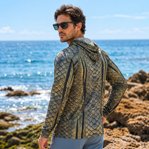 Sudadera con capucha de nailon transpirable de marca privada para hombre, camisa con capucha para pesca, sudadera con capucha para pesca de marcas de exterior. - Product Image 5