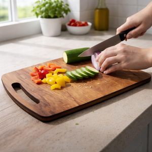 Tabla de cortar de madera duradera con grano natural y asa, para cocina, venta al por mayor, exportación mundial - Product Image 5
