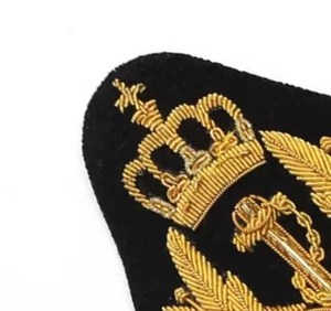 High Quality OEM Merchant Royal Hand Embroidery Gold Bullion Badge Crest Patch Customized Blazer Hat 3D Sew-On Shiny wire 2026 - Product Image 5