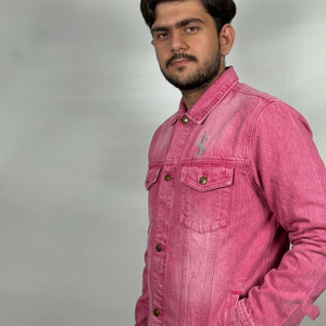 Chaqueta vaquera de mezclilla de alta calidad, diseño personalizado OEM, estilo urbano, para hombre, con botones y rotos. - Product Image 3