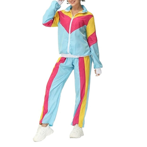 Conjunto Deportivo para Mujer con Bloques de Color, Cierre Frontal con Cremallera, Estilo Deportivo, Corte Regular, Bolsillos Laterales, Poliéster Transpirable - Product Image 1