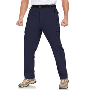 Pantalon cargo noir personnalisé pour homme, séchage rapide, léger, coupe droite, respirant, pour la pêche, taille mi-haute, braguette zippée, décontracté, pour l'été - Product Image 3