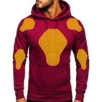 Sweat à capuche gris élégant et personnalisé pour motards, grande taille, en polyester polaire, avec protection CE pour moto