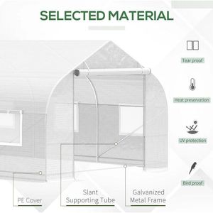 20 'X 10' X 7 'grande Tunnel Walk-In serra caldo giardino casa con porta avvolgisole - Product Image 4