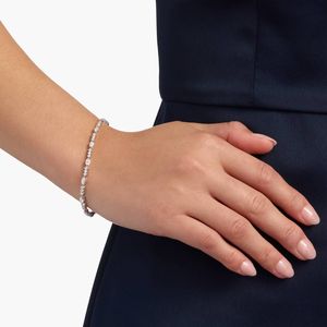 Marquise and Round Alternating Diamond Tennis <b>Bracelet</b> in White Gold - Product Image 4