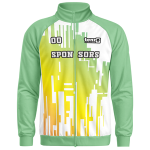 Veste de survêtement en polyester avec logo personnalisé par transfert thermique par sublimation, fermeture éclair intégrale, nom d'équipe personnalisé, sponsor, OEM ODM - Product Image 1