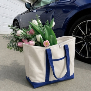 Sac de voyage utilitaire en toile de coton extra épaisse 800 GSM, sac de week-end en toile de coton durable avec fermeture à glissière - Product Image 3