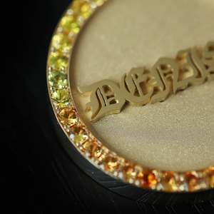 Collier avec pendentif en chaîne cubaine en moissanite plaqué or S925, logo personnalisé, charme rond, bijoux hip-hop - Product Image 2