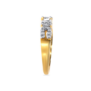 Anillo de Diamantes Graceful Sphere, Anillo de Diamantes Vintage con Hojas y Ramas, Oro Amarillo de 14K, Diamante Cultivado en Laboratorio de Corte Redondo, Anillo de Novia para Mujer - Product Image 3