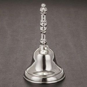 Campana de Mano Plateada Pulida, Campana Decorativa, Campana de Servicio - Product Image 1