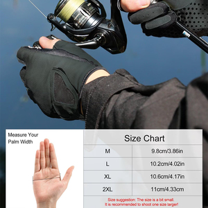 Gants de pêche à mouvement de main actif, double couture, manchette courte, respirants, professionnels - Product Image 6