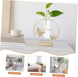 Vase de table moderne en laiton avec insert en verre pour la décoration de tournesols - Product Image 2