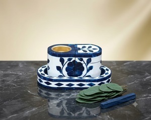 Ensemble cadeau de luxe en bois et résine personnalisé, incrusté de nacre, pour Bakhoor arabe, idéal pour l'Aïd, le Ramadan, la décoration religieuse et écologique de la maison, fait main - Product Image 1