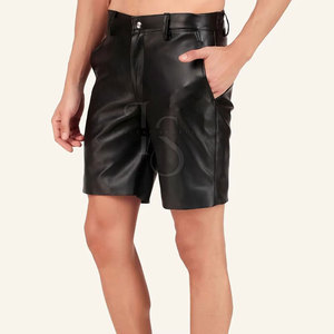 Customized Wholesale Latest Design Men <b>Leather</b> <b>Shorts</b> Mid Solid Casual Waterproof Canvas Breathable Eco-Friendly Durable - Product Image 2