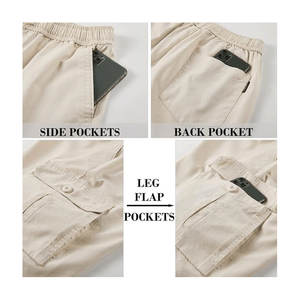 Pantalones Cortos Cargo de Senderismo para Hombre, Estilo Urbano, 100% Algodón, Multicolor, Largos hasta la Rodilla, con 6 Bolsillos, para Verano - Product Image 3