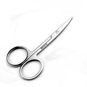 Ciseaux de manucure, lame en acier inoxydable, manche en plastique, pointe pointue, trou rond, outils de beauté pour soins des ongles, adultes - Product Image 2