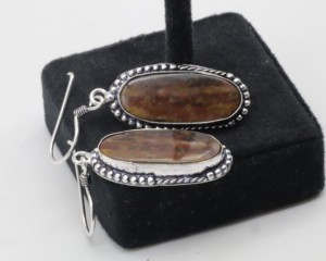 Natural Agate <b>Hoop</b> Earrings with German <b>Silver</b> – Handmade Gemstone <b>Hoop</b> Jewelry for Women - Product Image 3